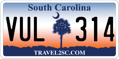 SC license plate VUL314