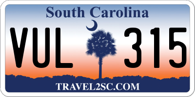 SC license plate VUL315