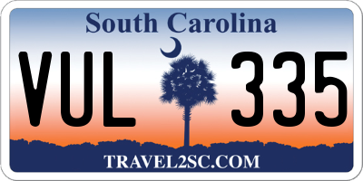 SC license plate VUL335