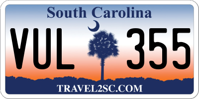 SC license plate VUL355