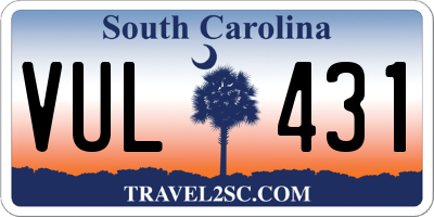 SC license plate VUL431