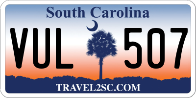 SC license plate VUL507