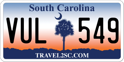 SC license plate VUL549