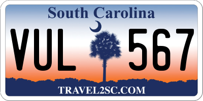SC license plate VUL567