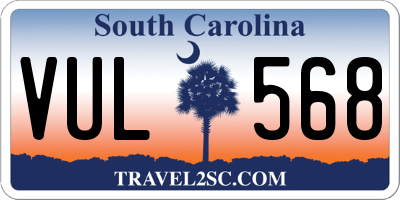 SC license plate VUL568