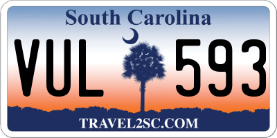 SC license plate VUL593