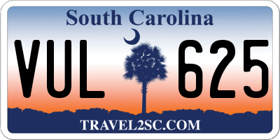 SC license plate VUL625