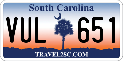 SC license plate VUL651