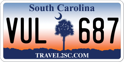 SC license plate VUL687