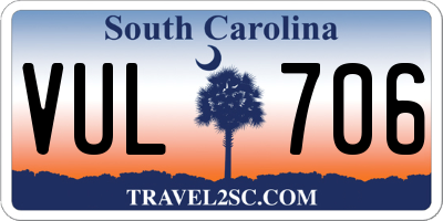 SC license plate VUL706