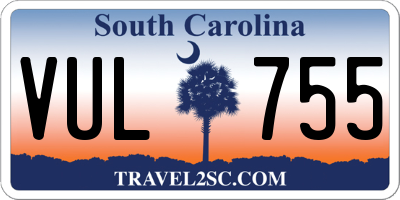 SC license plate VUL755
