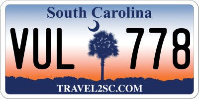 SC license plate VUL778