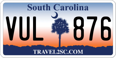 SC license plate VUL876