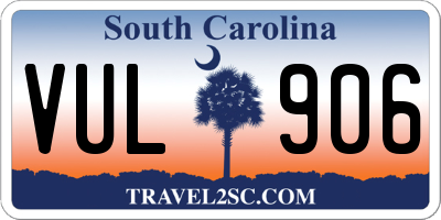 SC license plate VUL906