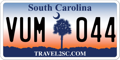 SC license plate VUM044
