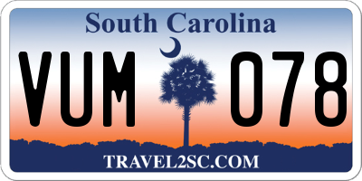 SC license plate VUM078