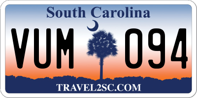 SC license plate VUM094