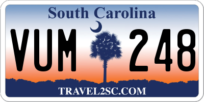SC license plate VUM248