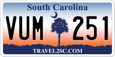 SC license plate VUM251