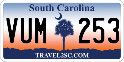 SC license plate VUM253