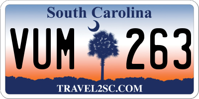 SC license plate VUM263