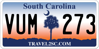 SC license plate VUM273