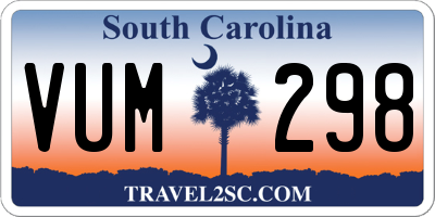 SC license plate VUM298