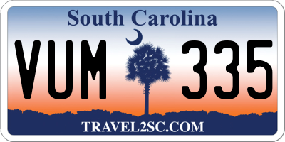 SC license plate VUM335