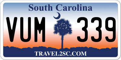 SC license plate VUM339