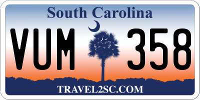 SC license plate VUM358