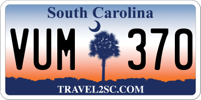 SC license plate VUM370
