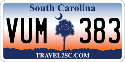 SC license plate VUM383