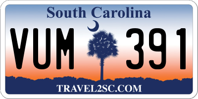 SC license plate VUM391