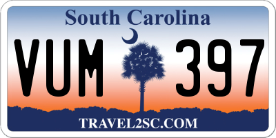 SC license plate VUM397