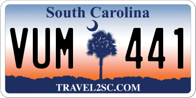 SC license plate VUM441