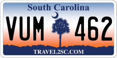 SC license plate VUM462