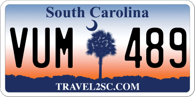 SC license plate VUM489