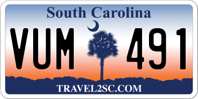 SC license plate VUM491