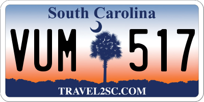 SC license plate VUM517