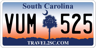 SC license plate VUM525