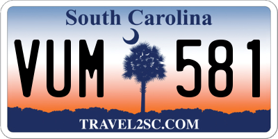 SC license plate VUM581