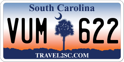 SC license plate VUM622