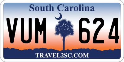 SC license plate VUM624