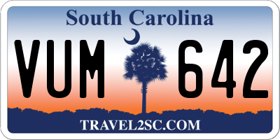 SC license plate VUM642