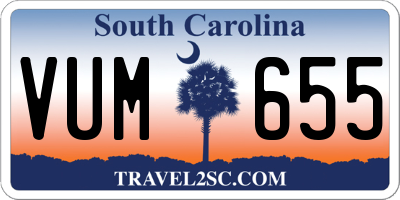 SC license plate VUM655
