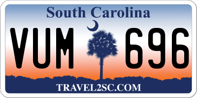 SC license plate VUM696
