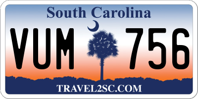 SC license plate VUM756