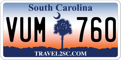 SC license plate VUM760