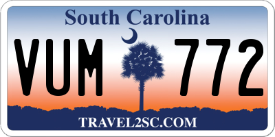 SC license plate VUM772