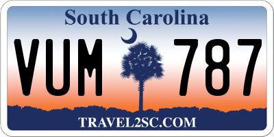 SC license plate VUM787
